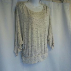 Tan Heather Blouse, Dolman Sleeves, size L